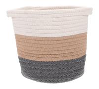 Hoement Cesta Tejida de Algodón para Lavandería y Almacenamiento Decorativa y Práctica, Diseño Natural y Sencillo para Sala o Restaurante, Tamaño Compacto