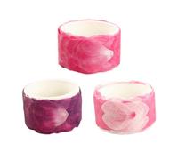 Hoement Cinta Washi Adhesiva de Pétalos 3 Piezas, Pegatinas Autoadhesivas para Scrapbooking y Manualidades, Colores Vino Tinto, Rosa y Violeta, Papel Washi para Decoración y Agenda