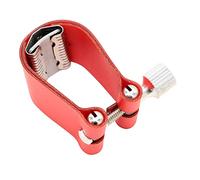 Hoement Clip de Ligadura para Saxofón Alto, Accesorio de Cuero Rojo en Forma de U, Tamaño Compacto y Ligero, Placa de Acero Inoxidable para Mejor Vibración, Adecuado para Músicos y Uso