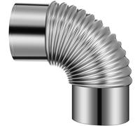 Hoement Codo de Chimenea de Acero Inoxidable 8 CM Conducto de Ventilación de 90 Grados para Estufa de Calefacción Accesorio Resistente para Cocina Camping E Interior