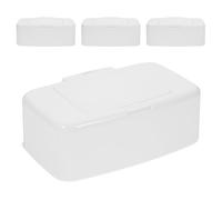 Hoement Contenedor Dispensador de Toallitas Húmedas para 4 Unidades con Tapa Hermética, Caja Portátil de Color Reutilizable para Baño y Oficina, Mantiene la Frescura y Fácil Acceso