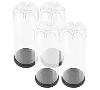Hoement Contenedor Transparente de PVC Tapa Negra para Balones de Tenis Soporte Portátil para Guardar 4 Balones y Otras Bolas Pequeñas, Organizador Práctico para Entrenamiento