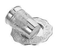 Hoement Copa Sagrada de Plata con Platillo para Kiddush Copa de Vino Judaica para Shabat y Fiesta Diseño Delicado y Fácil de Limpiar para Celebraciones y Tradiciones Religiosas