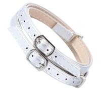 Hoement Cordones Anticaída 1 Par para Tacones Altos de Mujer en Color Plata, Diseño Cruzado Chic, Material Pu Resistente y Fácil de Lavar para Mayor Comodidad