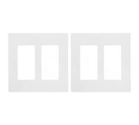 Hoement Cubierta de Placa de Interruptor Doble sin Tornillos, 2 Piezas, Plástico de Color Claro, Placa de Pared de Gran Tamaño para Renovación del Hogar, Oficina y Uso Comercial