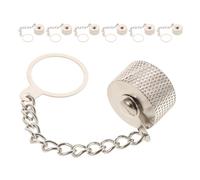 Hoement Cubierta Protectora Metálica con Cadena para Conector So239 y N Hembra, Compatible, Fácil Instalación, Adecuado para Comunicación Exterior, Paquete de 7 Piezas