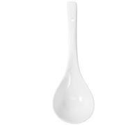 Hoement Cuchara Sopera Grande de Cerámica Blanca, Cuchara de Sopa Asiática para Restaurante, Utensilio Resistente y Fácil de Limpiar, Adecuado para Sopa, Papilla y Arroz, 1 Unidad