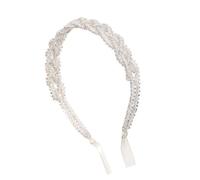 Hoement Diadema de Cuentas de Color para Boda y Fiesta, Tocado para Novia y Dama de Corte, Diseño Elegante en Abs que Sujeta el Cabello Firmemente