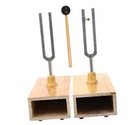 Hoement Diapasón de Resonancia para Pruebas Físicas con Base de Madera y Martillo, Instrumento Ajustable con Timbre Claro para Enseñanza y Acústica