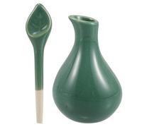 Hoement Difusor de Aceites Esenciales en Botella de Cerámica Verde Tapa Sellada para Masaje Tailandés y Aromaterapia en Salones de Belleza