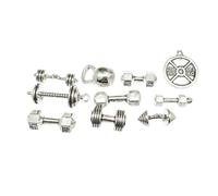 Hoement Dijes Colgantes y Acabado Fino Retro en Plata Antigua 20 de Aleación Forma de Mancuerna Diseño Único Varios estilos Accesorios para Joyería DIY para Cosplay Varios estilos