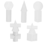 Hoement Escultura Geométrica de Resina de Color Claro Kit de 10 Piezas para Práctica de Boceto, Modelo Resistente y Decoración Hogar