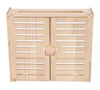 Hoement Estante Organizador de Madera para Router WiFi con Ventilación y Gestión de Cables, Caja Decorativa de 2 Pisos para Uso en Casa y Oficina, 37,5x33x10 cm