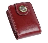 Hoement Estuche pequeño para Barra de Labios con Espejo y cinturón de Cuero sintético, Color marrón, Ideal para Uso Diario y organización de Maquillaje