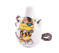 Hoement Flauta de Cerámica con Forma de Tigre Y Ocarina del Zodíaco Instrumento Musical para Niños Y Niñas Adultos Decoración de Escritorio Portátil Fácil de Aprender
