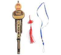 Hoement Flauta de Cucurbitáceas China Hulusi Hecha a Mano en Bambú Natural, Instrumento Musical Práctico para Principiantes Estilo Étnico y Sonido Afinado