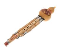 Hoement Flauta Hulusi de Bambú Natural Hecho a Mano en Clave C, Instrumento Musical Étnico de Calabaza Lengüeta de Aleación y Tono Puro, Adecuado para Principiantes y Amantes Música Tradicional