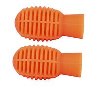 Hoement Fundas para Baquetas de Silicona Naranja, 2 Piezas Portátiles para Protección y Silenciador, Ideales para Práctica de Batería