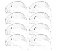 Hoement Gafas de Seguridad Transparentes PC 8 Unidades Protección Ocular Resistente a Impactos para Construcción y Laboratorio Diseño de Rejilla Antipolvo Ligeras y Cómodas para