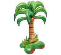 Hoement Globo de Aluminio Grande Forma de Palmera para Decoración de Fiesta Verano al Aire Libre, Material de Aluminio Verde y Diseño Adorable para Fiesta Hawaiana