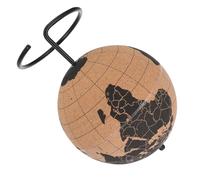 Hoement Globo Terráqueo de Corcho Estilo Nórdico Base Giratoria para Oficina y Decoración, Herramienta Educativa Ecológica Adecuado para Escritorio y Display