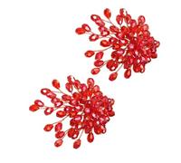 Hoement Hebillas de Clip para Zapatos de Cristal Rojo Decoración Fina para Zapatos de Mujer en Fiestas y Vida Diaria, Paquete de 2 Piezas