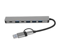 Hoement Hub USB con Divisor Doble Cabezal Expander Múltiple de Puertos USB Compatibles con PC y Dispositivos Base Múltiple para Multitarea