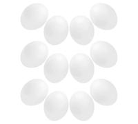Hoement Huevos de Paloma ficticios de plástico, 12 Unidades White en Forma de Huevo, para simulación de Puesta y Ambiente Natural en jaulas de periquitos y Loros