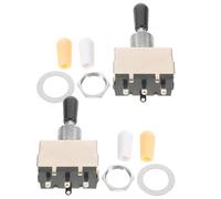 Hoement Interruptores Sellados para Guitarra Eléctrica con Diseño Resistente al Polvo y Humedad de 3 Posiciones Incluye 2 Sets con Perillas de Repuesto de Metal y Plástico