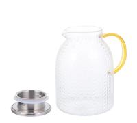 Hoement Jarra de Agua Fría de Vidrio de Borosilicato 1800 Ml Resistente a Altas Temperaturas Asa Ergonómica para Hogar y Cafetería Hervidor Práctico para Zumos y Bebidas Refrescantes
