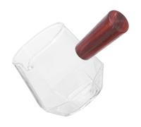 Hoement Jarra Pequeña de Vidrio para Crema y Leche 110ml Mango de Madera Diseño Especial para Servir Fácil y Limpiar Rápido en Hogar