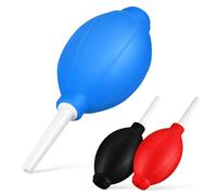 Hoement Juego De 3 Sopladores De Aire Limpiadores De Polvo para Lentes y Cámaras para Fotógrafos y Técnicos, Diseño Ergonómico, Compacto y Portátil para Limpieza Electrónica Color Azul, Negro y Rojo