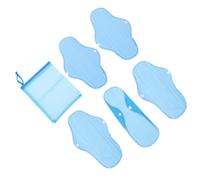 Hoement Juego de 6 Toallas Menstruales Reutilizables Pul Impermeables, Almohadilla de Vellón Polar, Tamaño Medio para Incontinencia Urinaria, Diseño Botón y Alas, Adecuado para Viajes