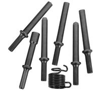 Hoement Juego de Brocas para Martillo Neumático 7 Piezas Cabezal Remachador Semihueco y Sólido Resorte Antivibración Accesorio Resistente para Herramientas Neumáticas Uso en Metal y