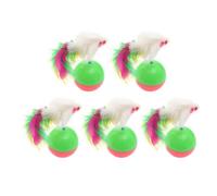 Hoement Juguete para Gatos Interactivo Tumbler de 5 Piezas Ratones de Peluche de Plástico, Bola Creativa para Desarrollar Inteligencia en Casa o Tienda