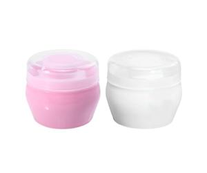 Hoement Kit de Viaje para Ñiño 2 Cajas Vacías de Polvos Corporales y Borlas Esponjosas, Uso Doméstico y Fácil Manejo Mano