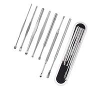 Hoement Kit Recogedor de Cerumen de Acero Inoxidable 7 Pcs, Herramienta para Quitar Cera del Oído, Suministros para Cuidado del Oído, Portátil para Higiene y Limpieza Diaria