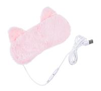 Hoement Máscara Térmica para Dormir Calefacción Usb, Antifaz de Franela y Pp Rosa para Aliviar la Fatiga Ocular en Casa Antes de Dormir
