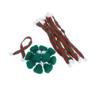 Hoement Mini Gorro Navideño De Punto y Bufanda para Botellas De Vino 23 Cm Hilo De Lana Rojo y Verde Decoraciones DIY para Manualidades y Muñecas Pack 20 Piezas
