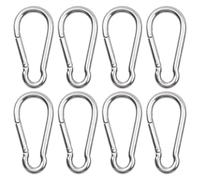 Hoement Mosquetones de Acero Inoxidable 50 Mm 8 Piezas, Clips de Resorte Resistentes para Camping, Senderismo y Actividades al Aire Libre, Hebillas Duraderas y Ligeras para Llaves