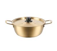 Hoement Olla para Fideos de Acero Inoxidable Tapa y Superficie Lisa, Antiadherente y Portátil para Cocinar Ramen Coreano y Calentar Leche en Familia