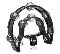 Hoement Pandereta de Percusión para Adultos Doble Serie de Cascabeles, Material Metal y Abs, Instrumento Portátil para Entretenimiento en Cumpleaños y Día del Niño