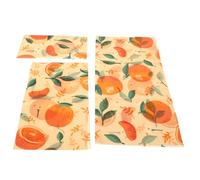 Hoement Paños de Cera de Abejas Reutilizables 3 Piezas, Algodón Orgánico, Envoltura Ecológica para Alimentos Frescos, Conservación Sostenible para Frutas y Quesos, Uso Doméstico