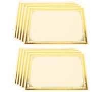 Hoement Papel para certificados A4 210x297 mm dorado, 10 hojas, escribible y decorativo, para premios, diplomas y cartas de nombramiento