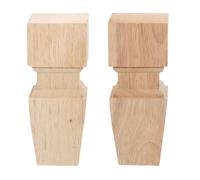 Hoement Patas de Madera Maciza para Muebles 15x7 Cm 2 Piezas Patas Resistentes sin Terminar para Sofá Sillón y Armario Antideslizantes para Restauración y Mejora de Muebles
