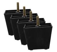 Hoement Patas De Repuesto para Muebles y Sofá Cuadradas Rosca De Metal, Ajustables, Plástico Resistente, Soporte Estable para Sillas y Armarios, 4 Piezas 75x75x60 Mm, Uso En Mobiliario Hogar