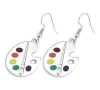 Hoement Pendientes Colgantes Diseño Adorable Aleación en Color Plata de Paleta de Pintura para Artistas para Ocasiones Obsequios y Vida Diaria