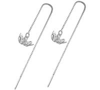 Hoement Pendientes Largos de Cadena para Mujer con Diseño de Grullas de Papel Aretes Colgantes Elegantes y Livianos Joyas de Oreja de Moda Chapado