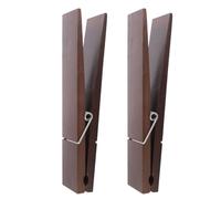 Hoement Pinzas de Ropa Gigantes de Madera Nogal para Baño, Toallero de Pared Gran Capacidad, Estilo Rústico Minimalista, Pack de 2 Piezas para Decoración y Uso Funcional