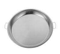 Hoement Plato de Acero Inoxidable Doble Asa, Resistente al Desgaste y Alta Temperatura, Adecuado para Cocinar al Vapor Cocina Varios estilos